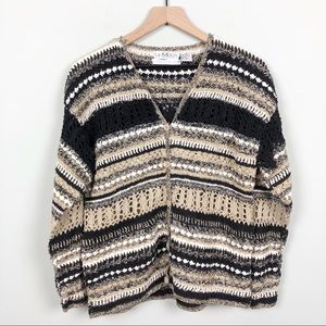 Vintage Hand Crocheted Chunky Cardigan Size S